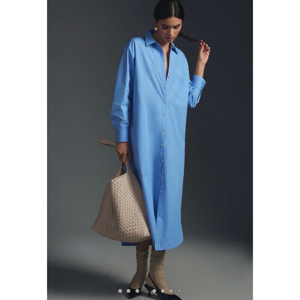 NWT❤️Anthro The Soren Long-Sleeve Shirt Dress szM - Picture 9 of 12